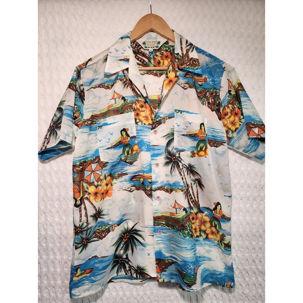 Vintage Mauna Kea Medium Men's Hawaiian Aloha Shirt 1970-1980